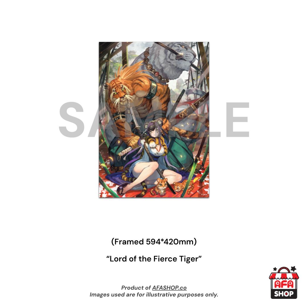A2 Canvas Framed Print - Lord of the Fierce Tiger (Art by lack)