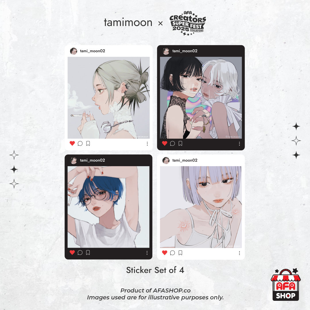 Sticker Set of 4 (Art by tamimoon)