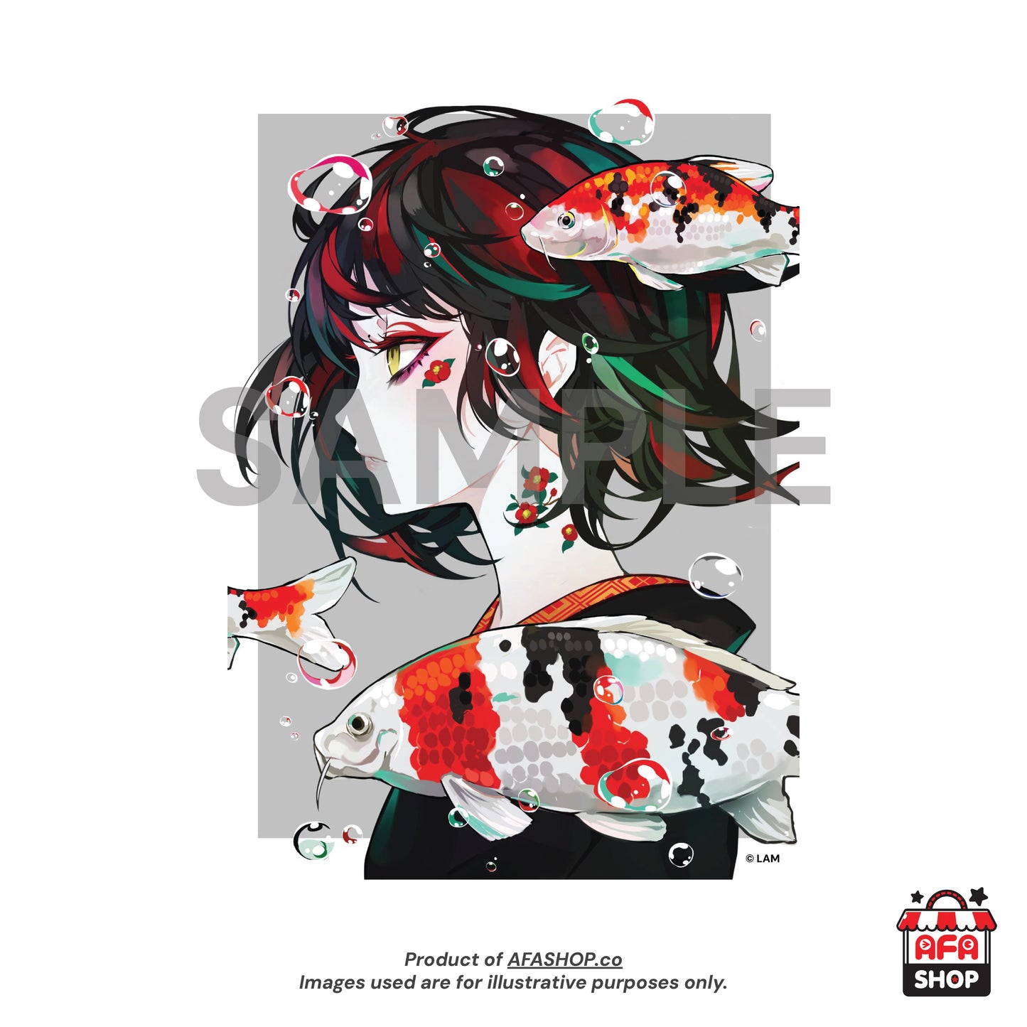 A2 Canvas Unframed Print - 鲤 KOI (Art by LAM)