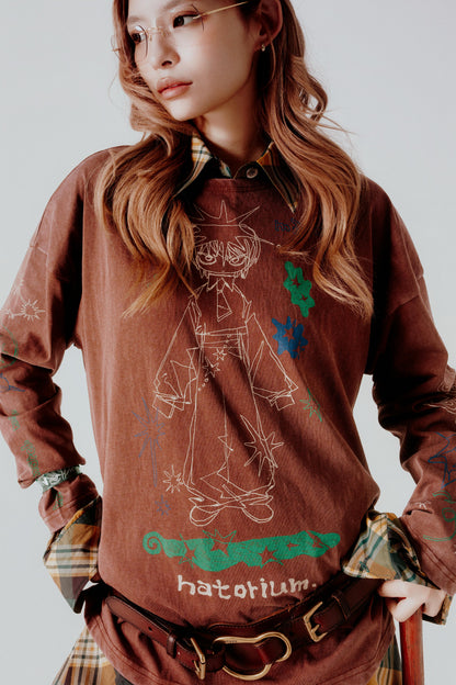 Brown "March" Long Sleeve Tee
