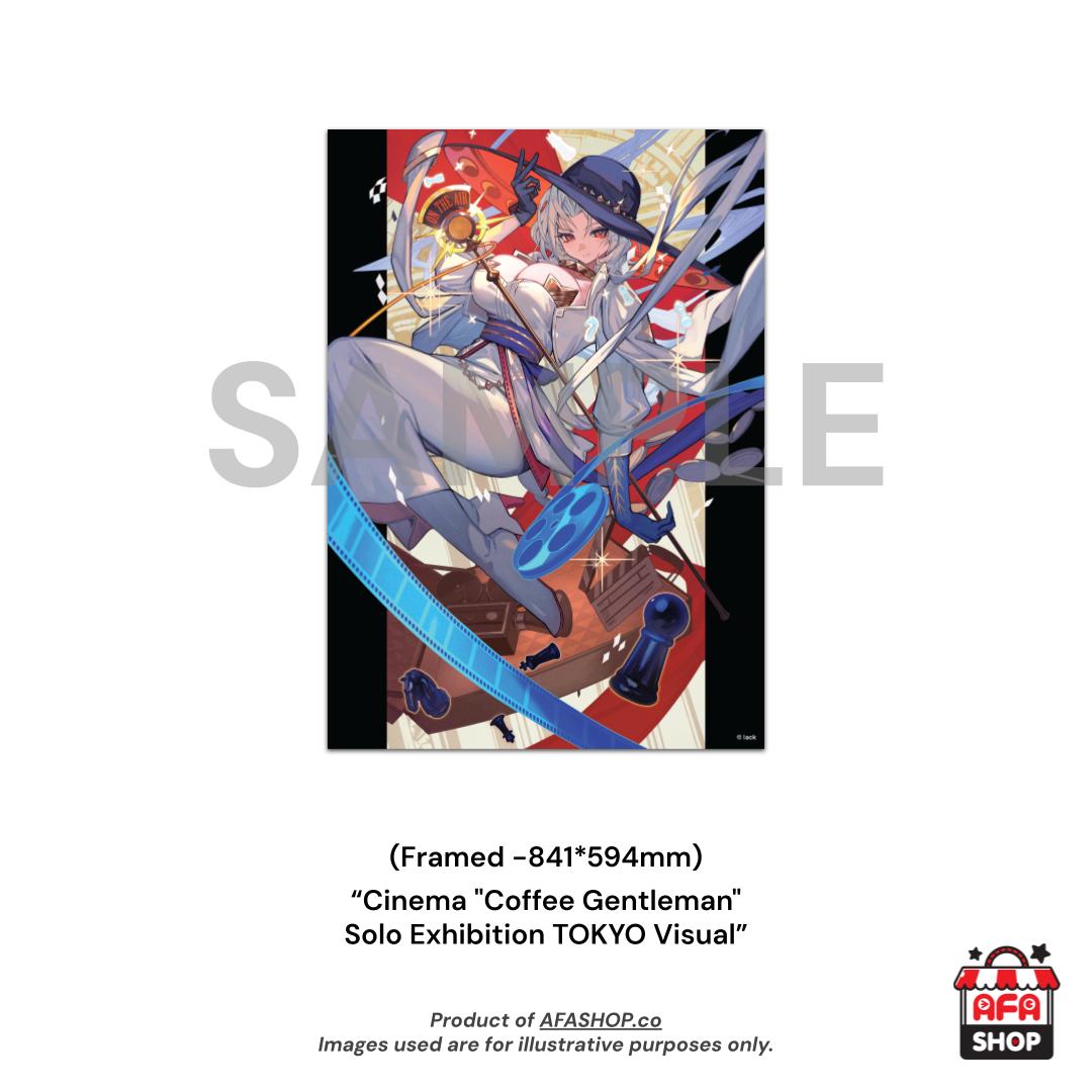 A1 Canvas Framed Print - Cinema "Coffee Gentleman" Solo Exhibition TOKYO Visual (Art by lack)