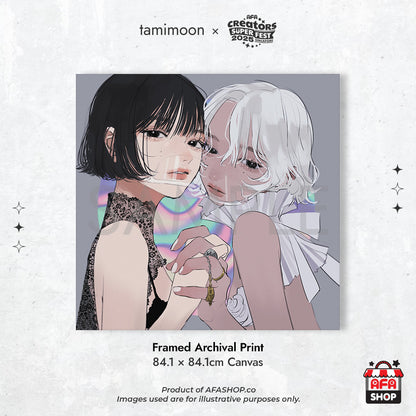 84.1 x 84.1 cm Framed Archival Print (Art by tamimoon)