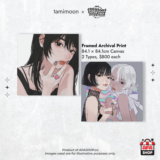 84.1 x 84.1 cm Framed Archival Print (Art by tamimoon)