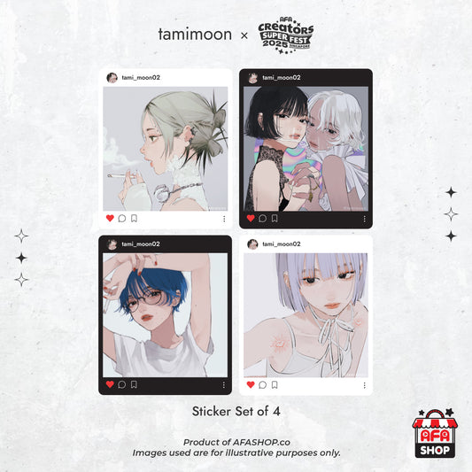 Sticker Set of 4 (Art by tamimoon)