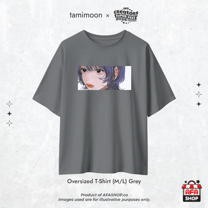 Grey Oversized Fashion Tee (Art by tamimoon)