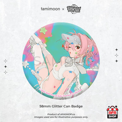 Glitter Can Badge - AFACSF25 (Art by tamimoon)