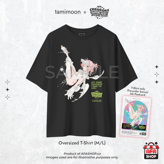 Oversized Fashion Black Tee - AFACSF25 (Art by tamimoon)