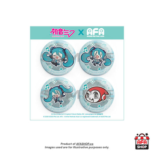 AFA x Hatsune Miku - Can Badge Set of 4 (Art by Licialurie)