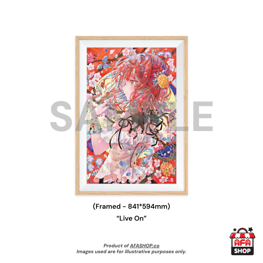 A1 Framed Print - "Live On" Reproduction Artwork (Art by Yukoring)