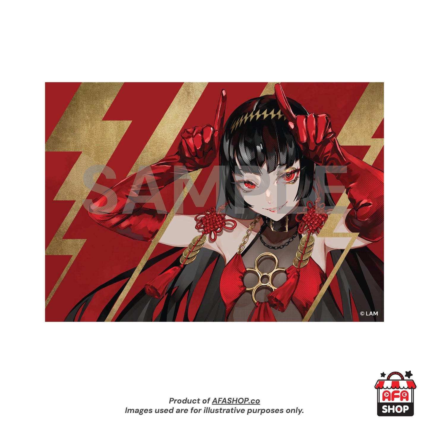 Desk Mat - 雷鳴赤閃 RAIMEI SEKISEN (Art by LAM)